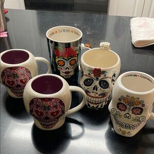 Variety of Day of the Dead Coffee mugs.